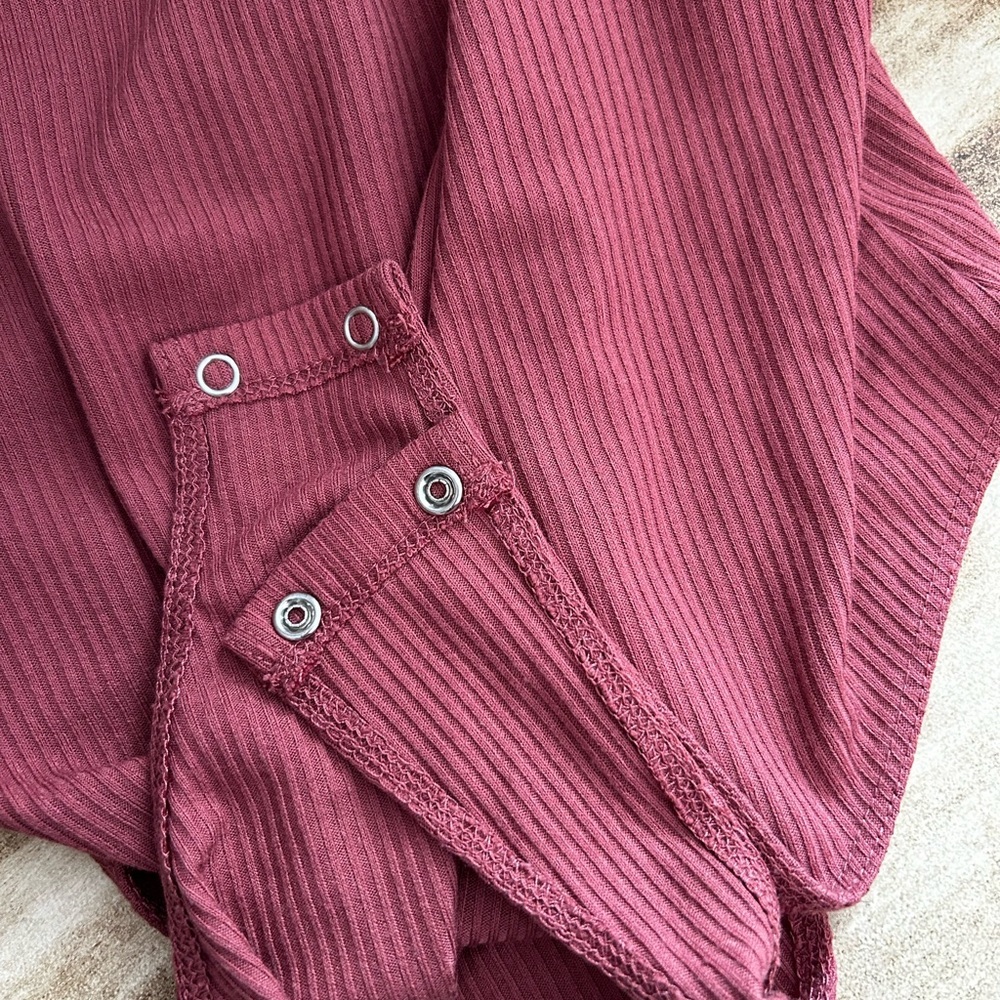 Dynamite Deep Red Ribbed Bodysuit - Picture 8 of 9